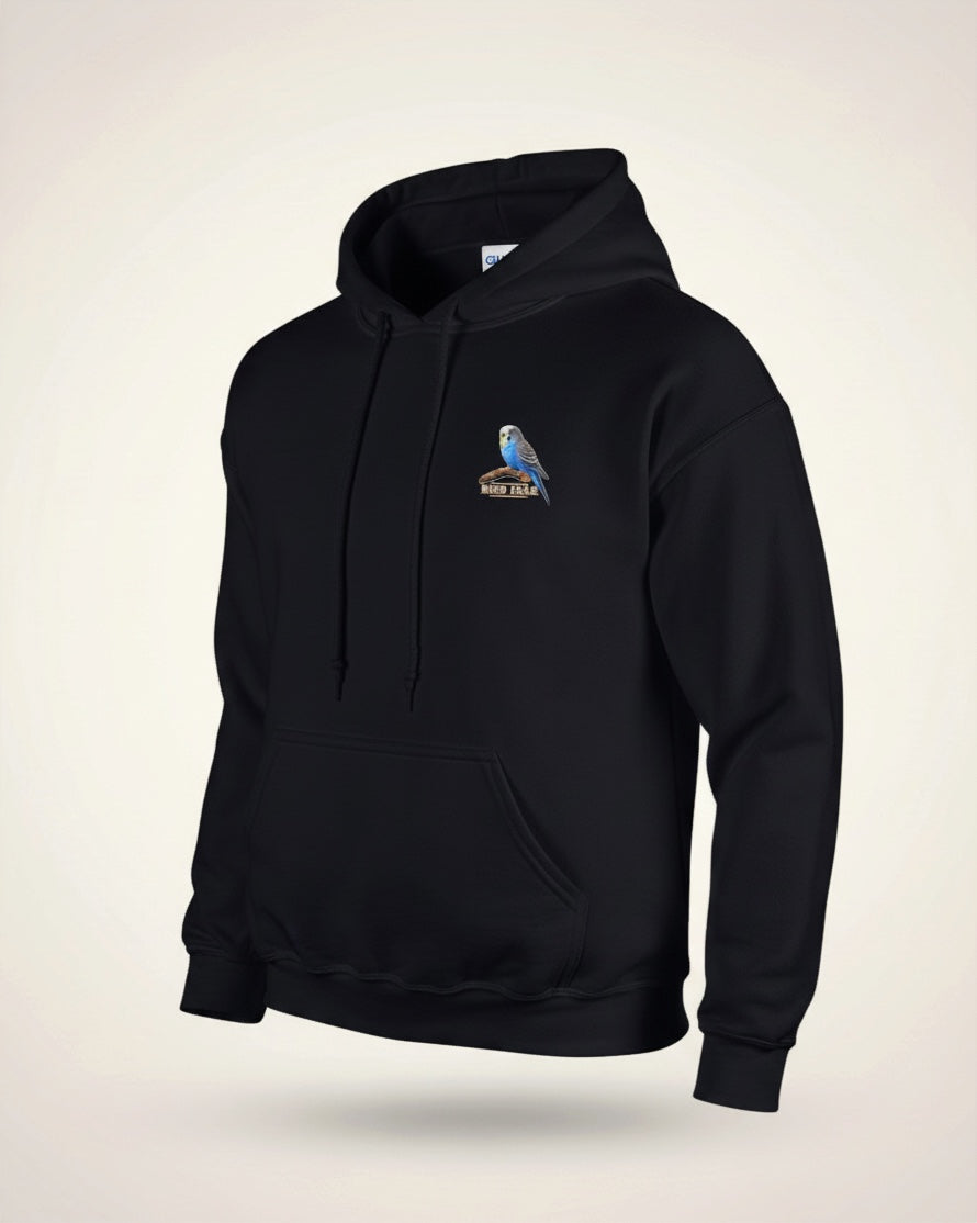Blue Budgie Emblem Hoodie – Minimal Chest Print