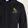 Green Budgie Emblem Hoodie – Minimal Chest Print