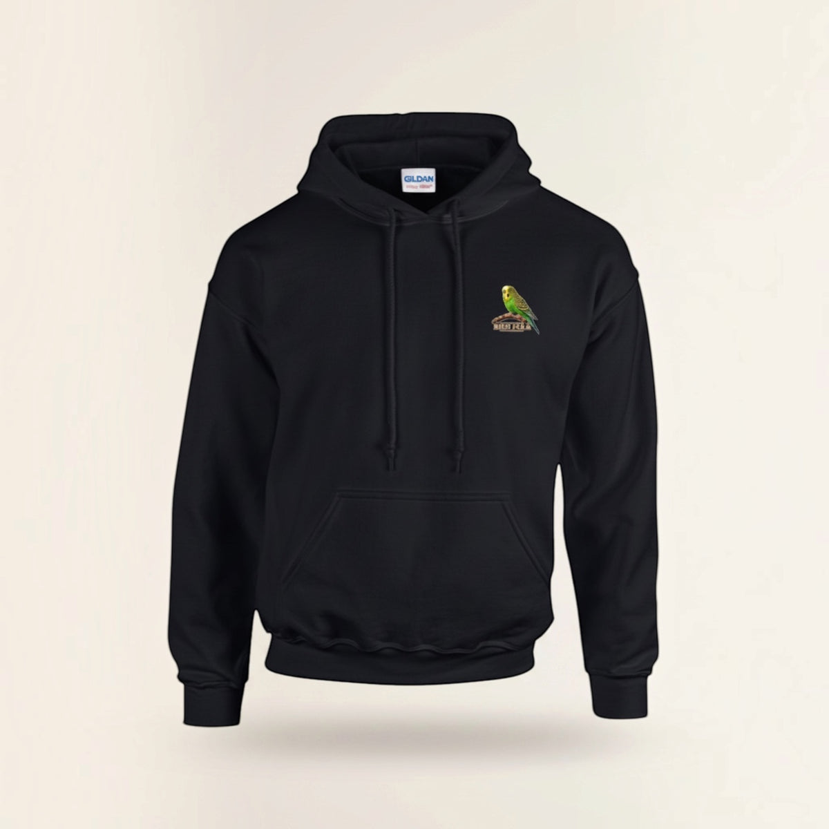 Green Budgie Emblem Hoodie – Minimal Chest Print