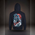 Storm Wave Budgie Hoodie – Japanese-Inspired Back Print