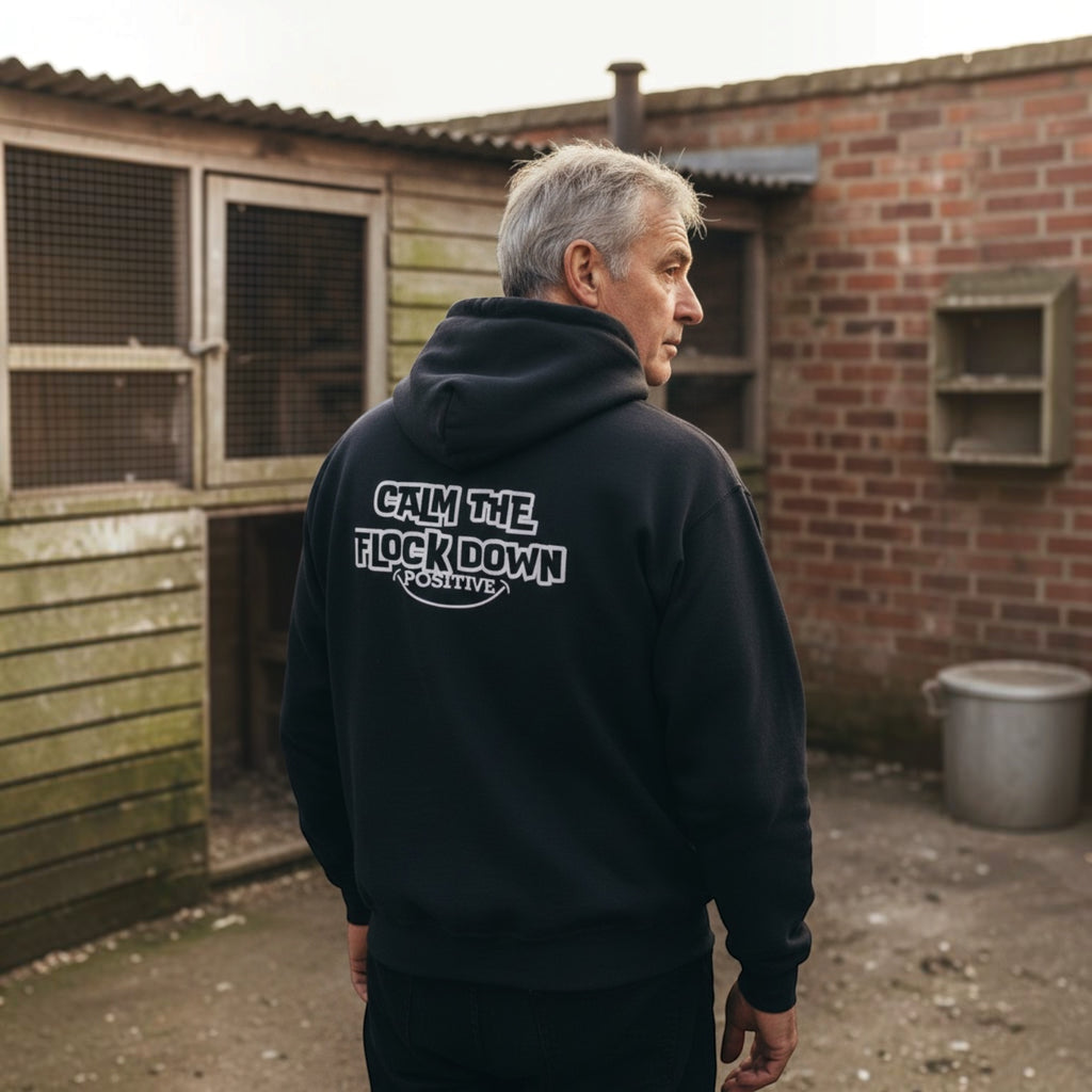 Calm The Flock Down Hoodie – Bold Back Print