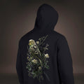 Dark Botanical Budgie Hoodie – Premium Back Print