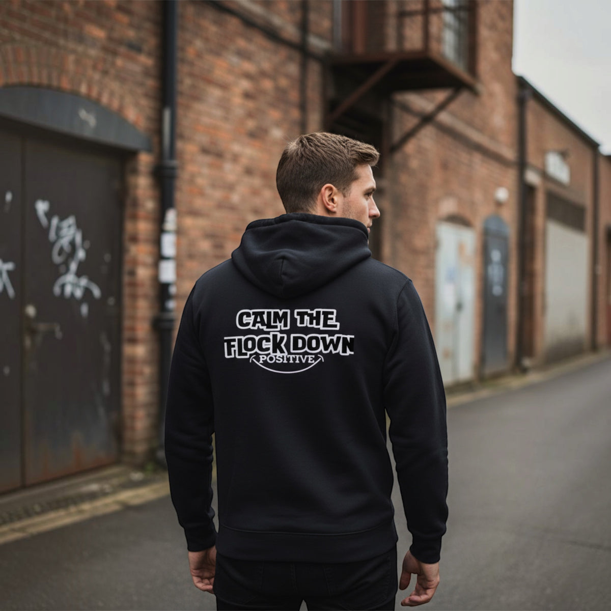 Calm The Flock Down Hoodie – Bold Back Print