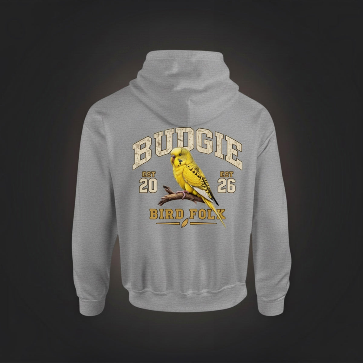 Varsity Budgie Hoodie – Heritage Back Print