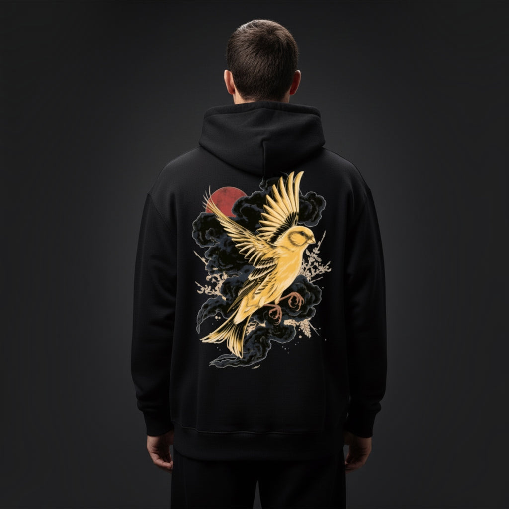 Japanese Golden Canary Hoodie – Premium Back Print