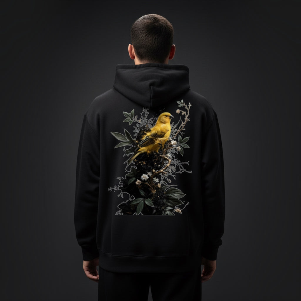 Midnight Flight Canary Hoodie – Premium Back Print