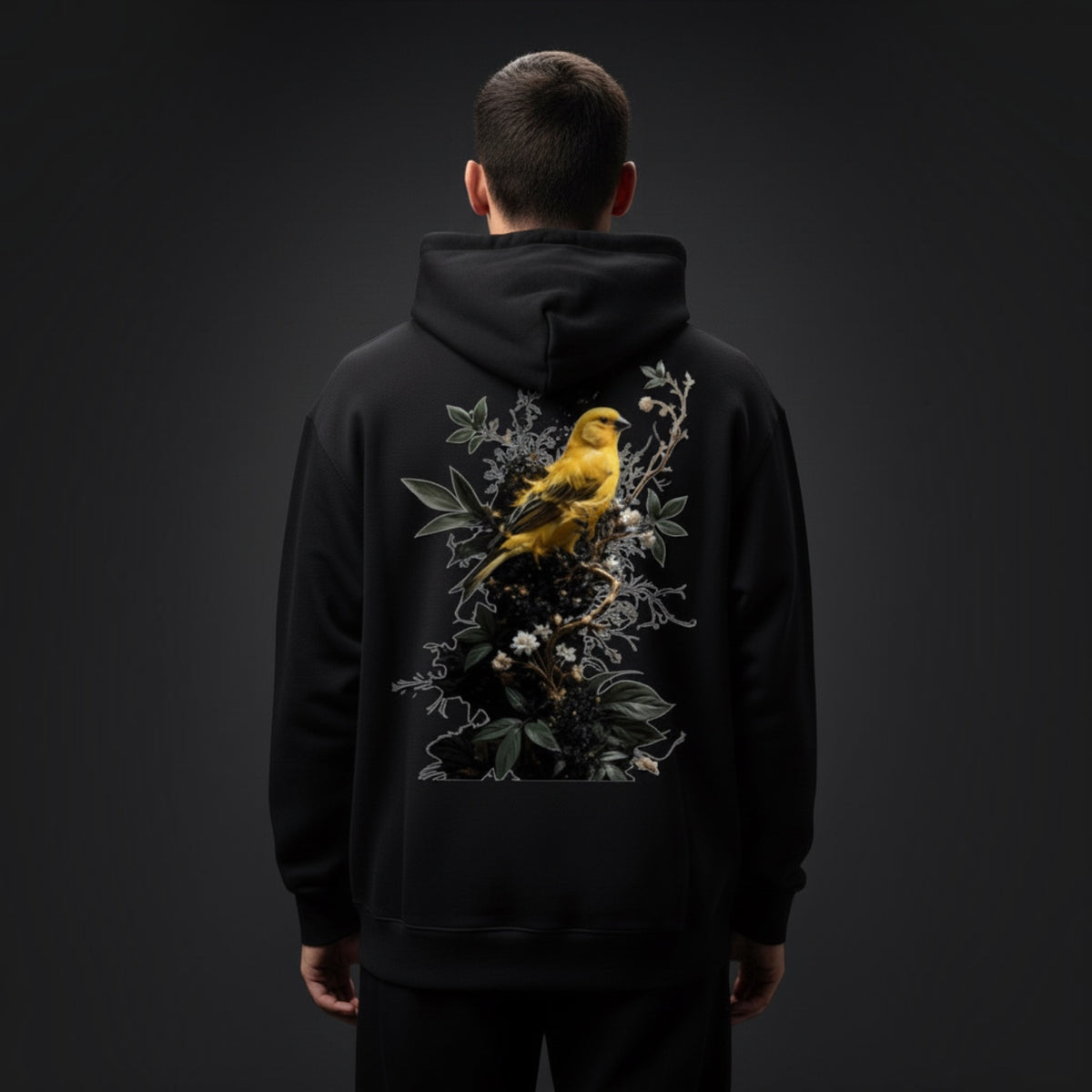 Midnight Flight Canary Hoodie – Premium Back Print