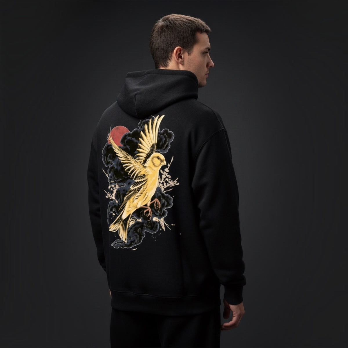 Japanese Golden Canary Hoodie – Premium Back Print