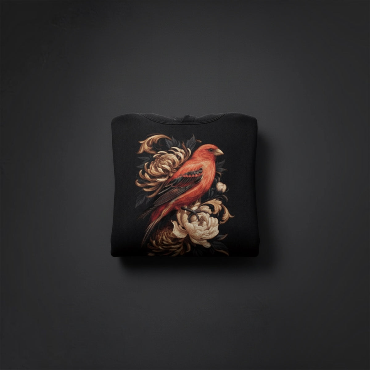 Japanese Red Canary Hoodie – Premium Back Print