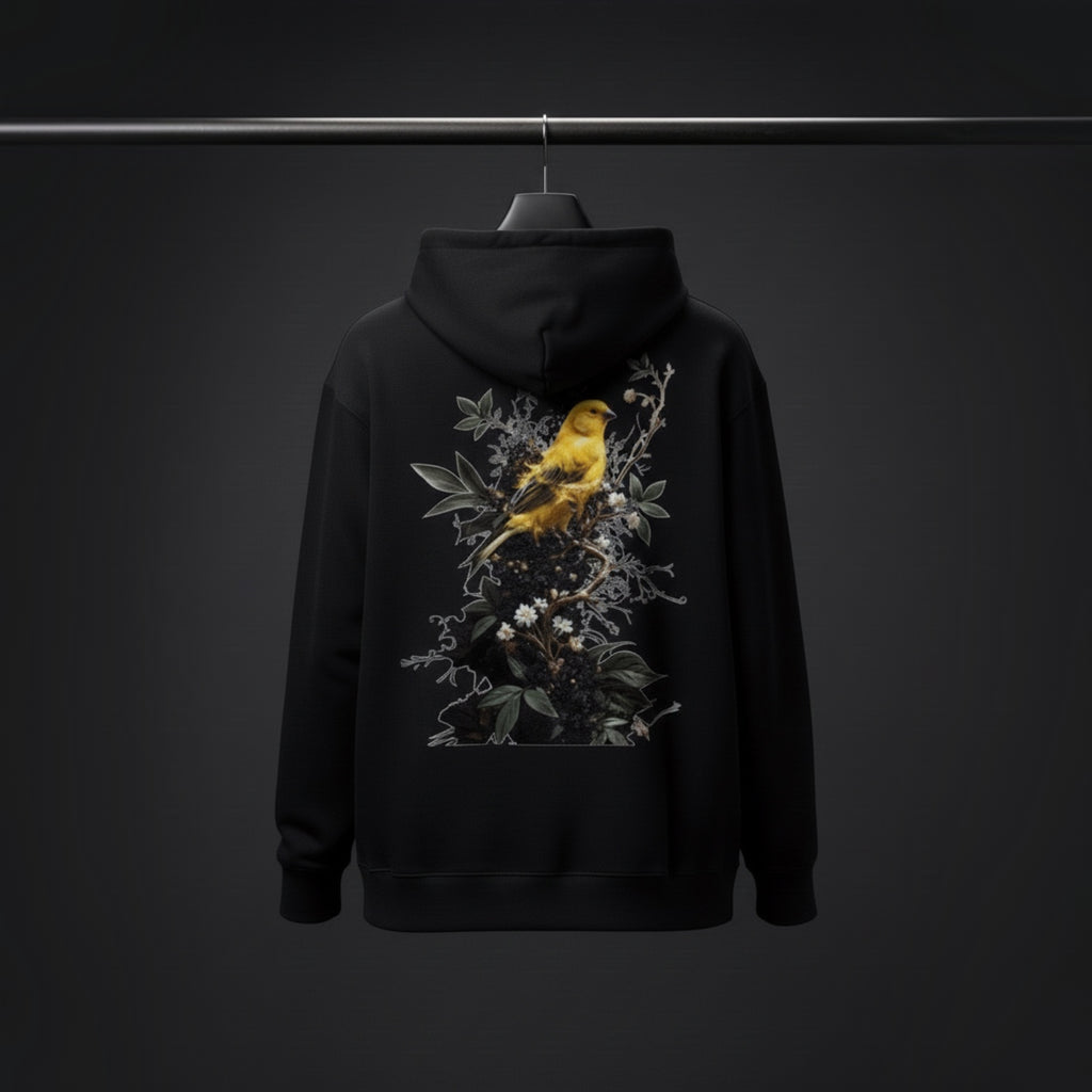 Midnight Flight Canary Hoodie – Premium Back Print