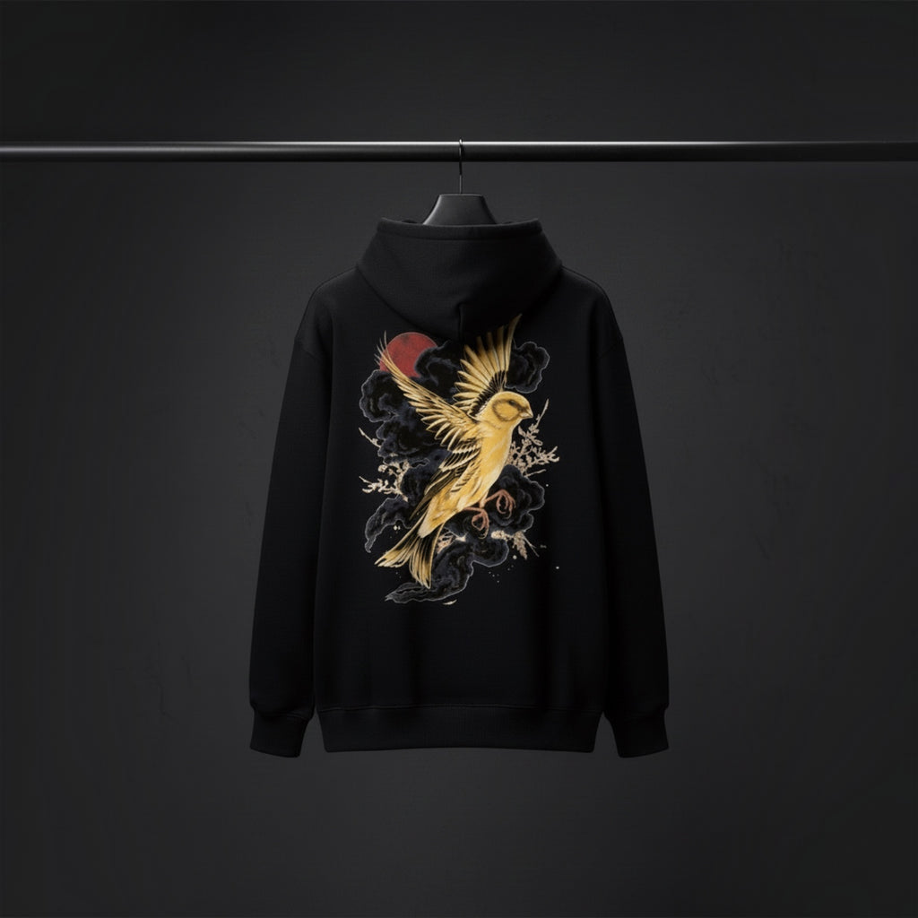 Japanese Golden Canary Hoodie – Premium Back Print