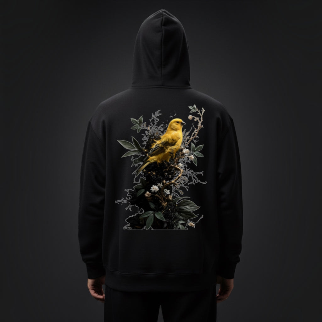Midnight Flight Canary Hoodie – Premium Back Print