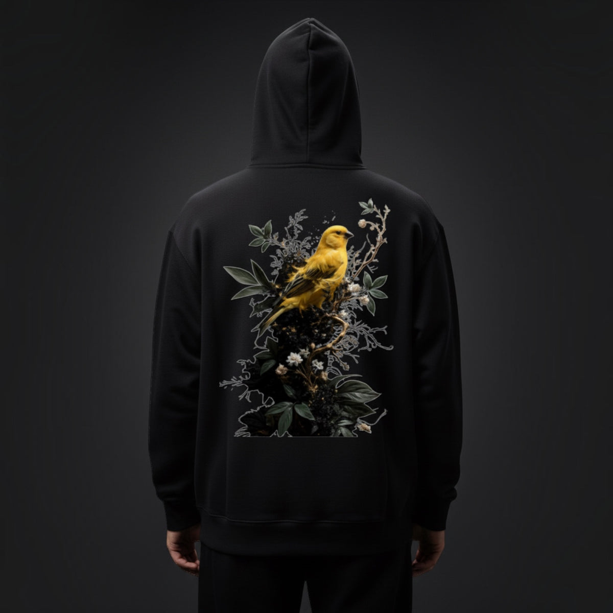 Midnight Flight Canary Hoodie – Premium Back Print