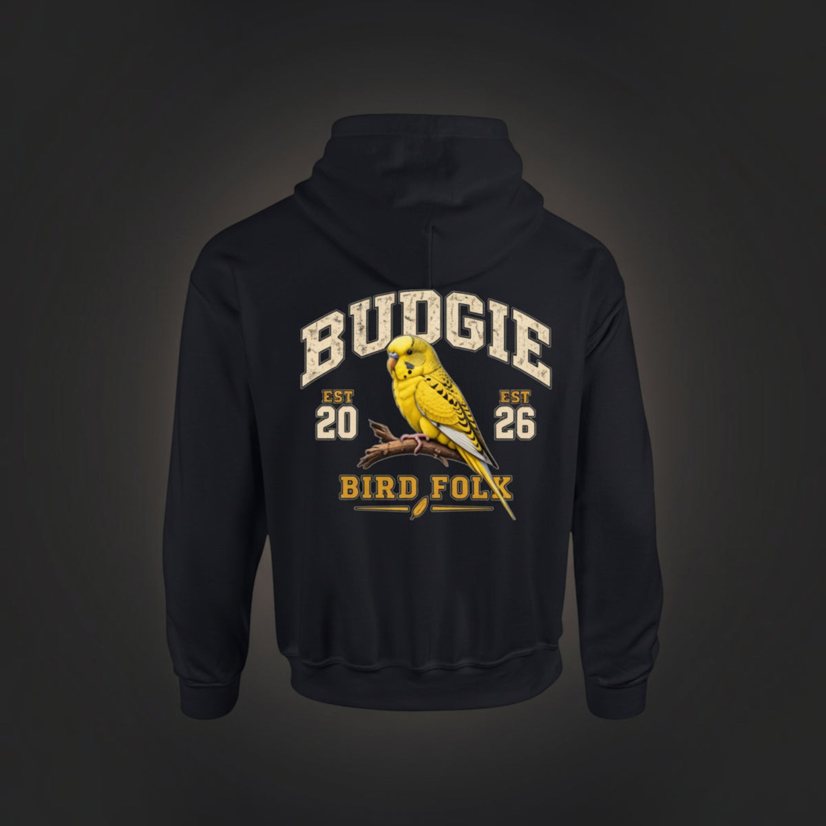 Varsity Budgie Hoodie – Heritage Back Print