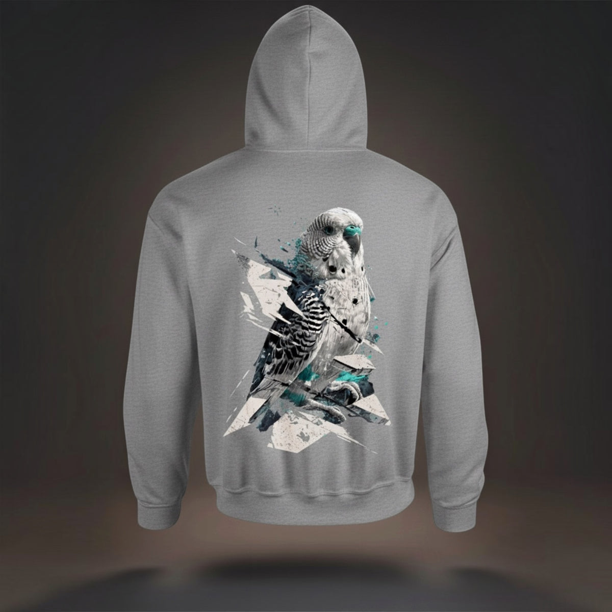 Geometric Budgie Hoodie – Graphic Back Print