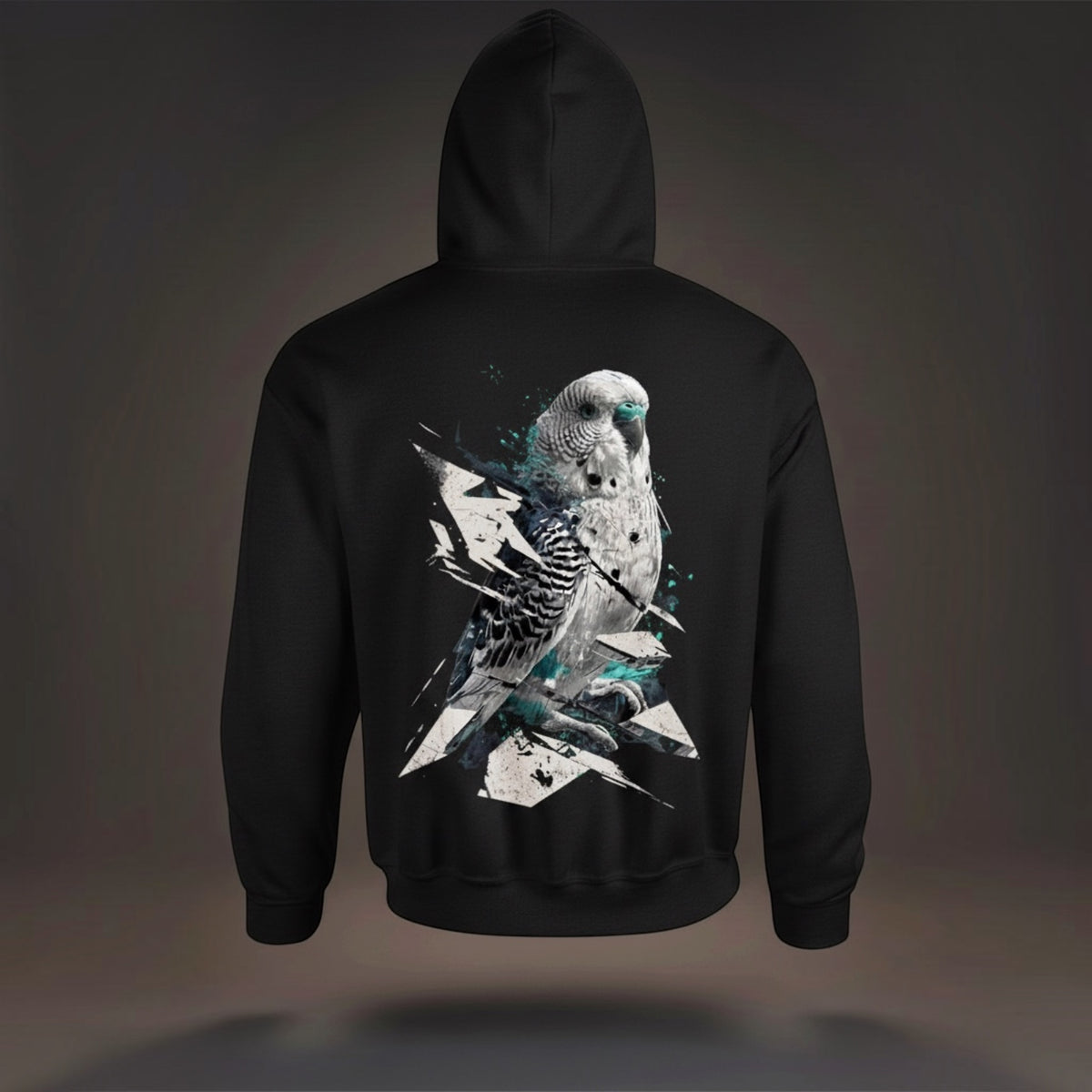 Geometric Budgie Hoodie – Graphic Back Print