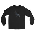Blackout Polygon Minimal geometric pigeon Long Sleeve T-Shirt by Bird Folk