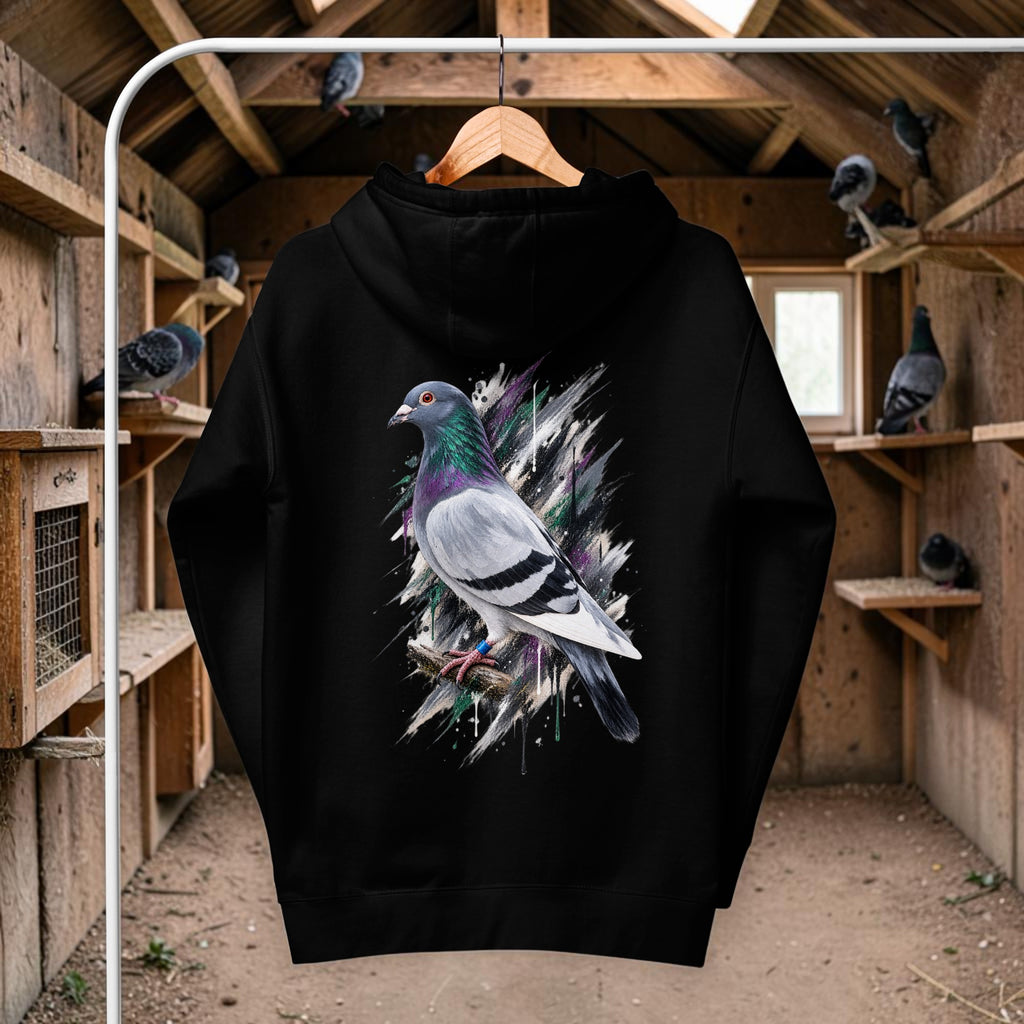 Blue Bar Painted Pigeon Hoodie