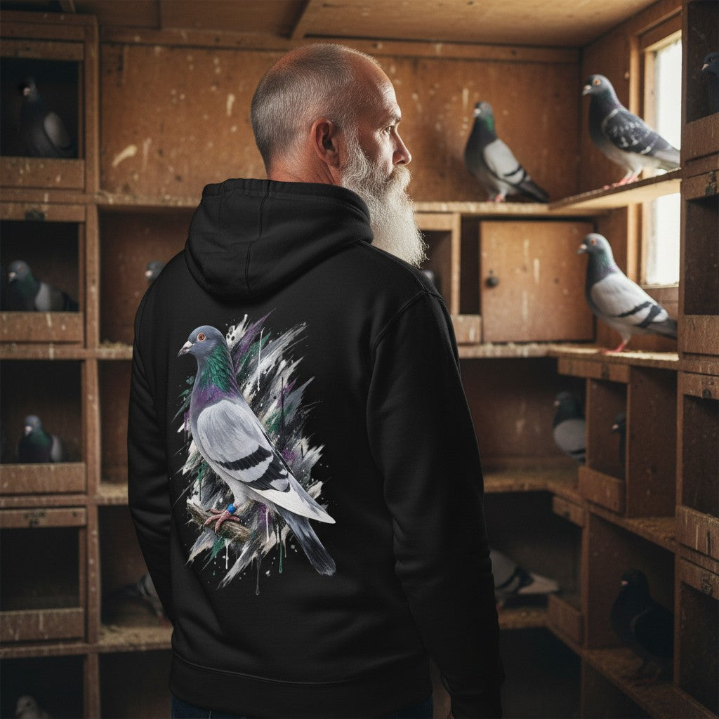 Blue Bar Painted Pigeon Hoodie