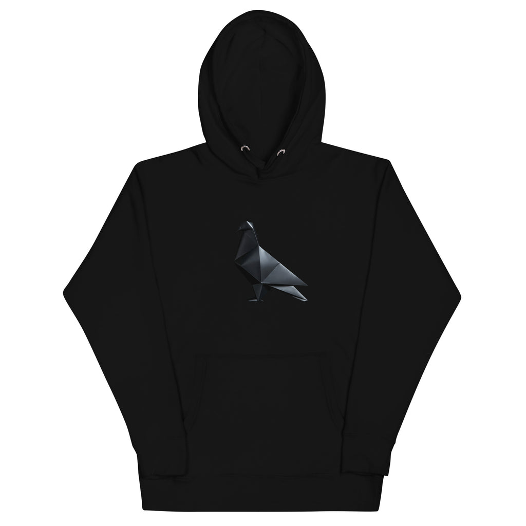 Blackout Polygon Minimal geometric pigeon Hoodie by Bird Folk