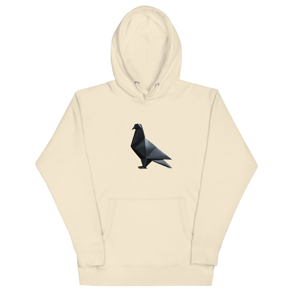 Blackout Polygon Minimal geometric pigeon Hoodie by Bird Folk