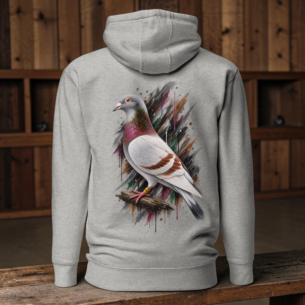 Red Bar Painted Pigeon Hoodie
