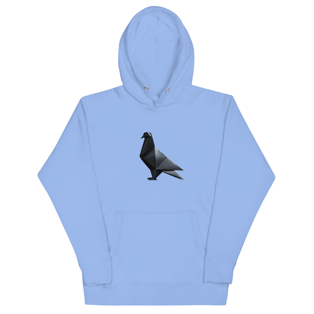 Blackout Polygon Minimal geometric pigeon Hoodie by Bird Folk