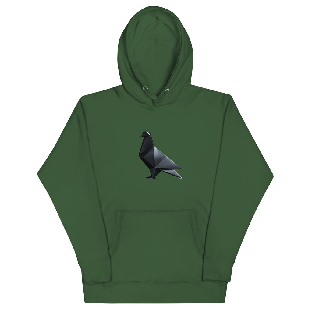 Blackout Polygon Minimal geometric pigeon Hoodie by Bird Folk