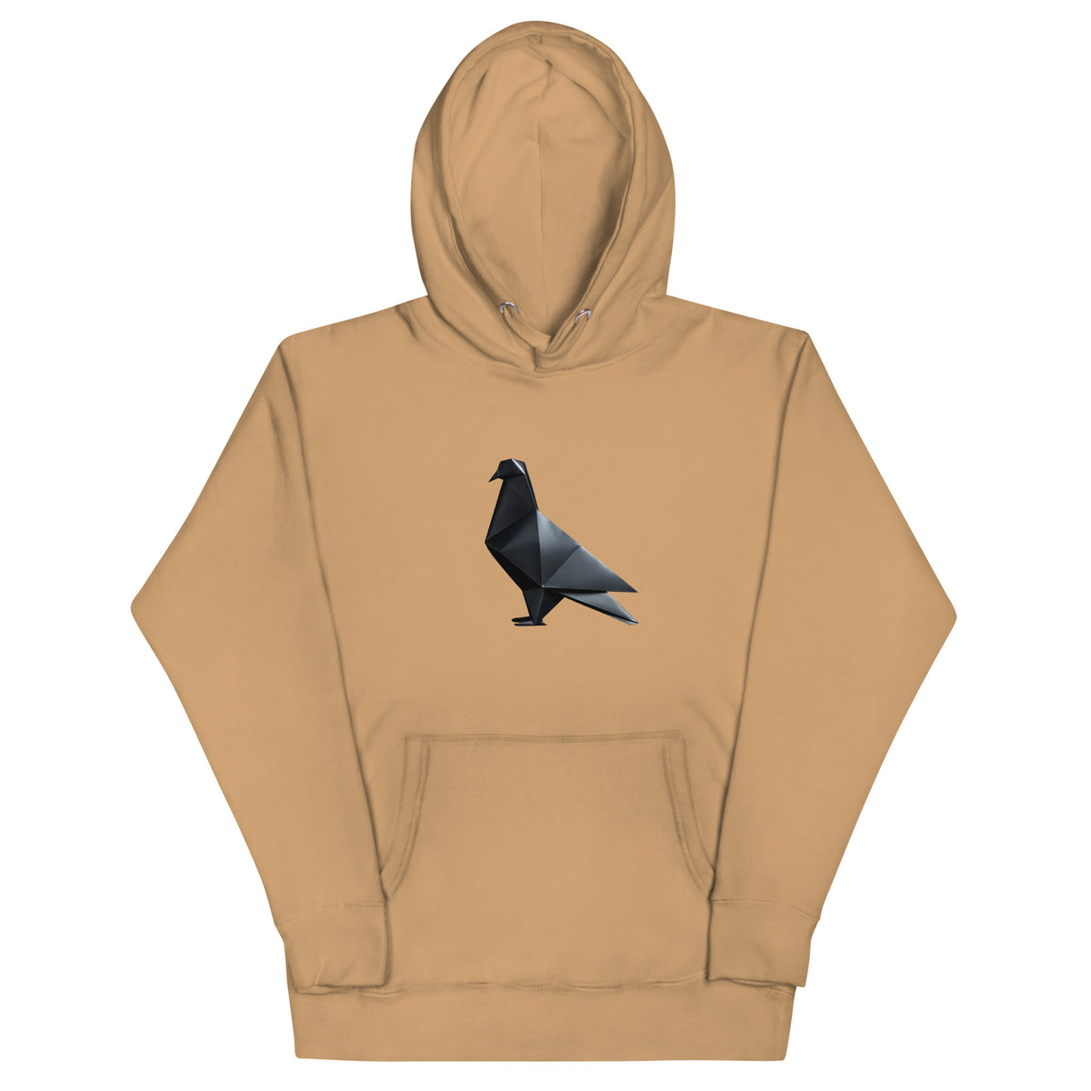 Blackout Polygon Minimal geometric pigeon Hoodie by Bird Folk