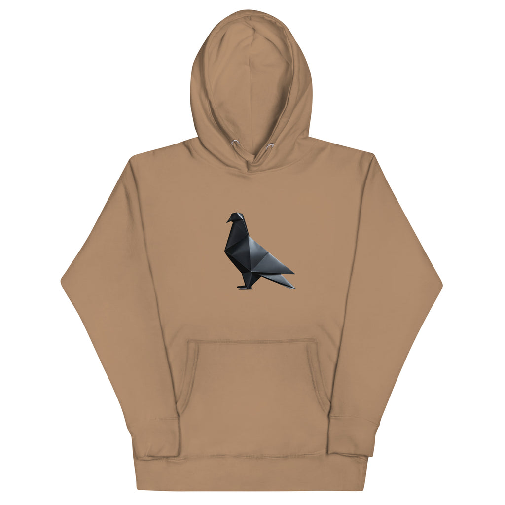 Blackout Polygon Minimal geometric pigeon Hoodie by Bird Folk