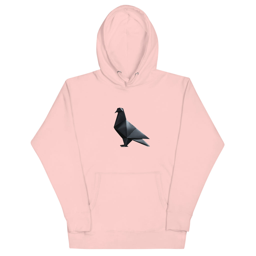 Blackout Polygon Minimal geometric pigeon Hoodie by Bird Folk