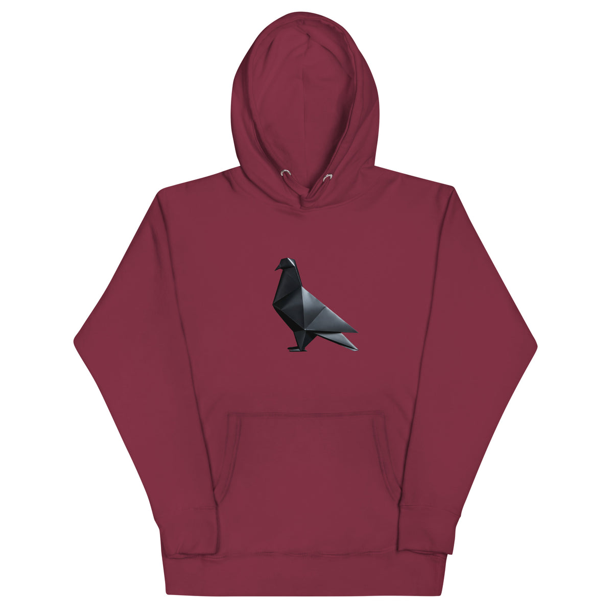 Blackout Polygon Minimal geometric pigeon Hoodie by Bird Folk