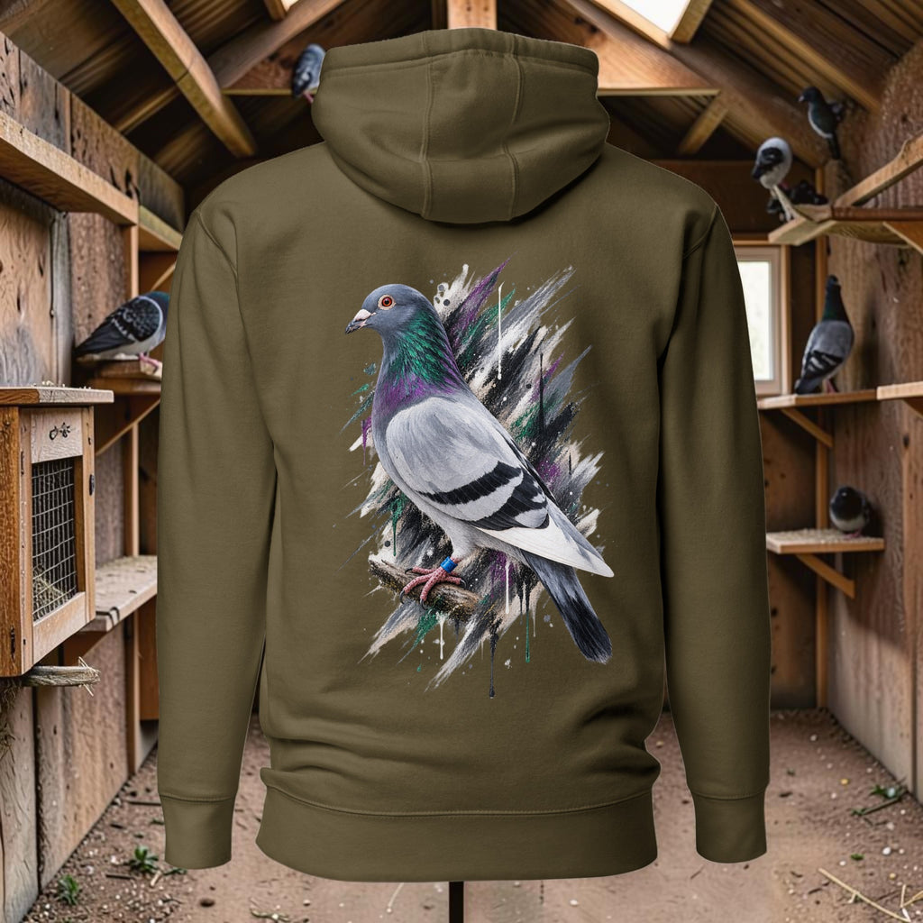 Blue Bar Painted Pigeon Hoodie