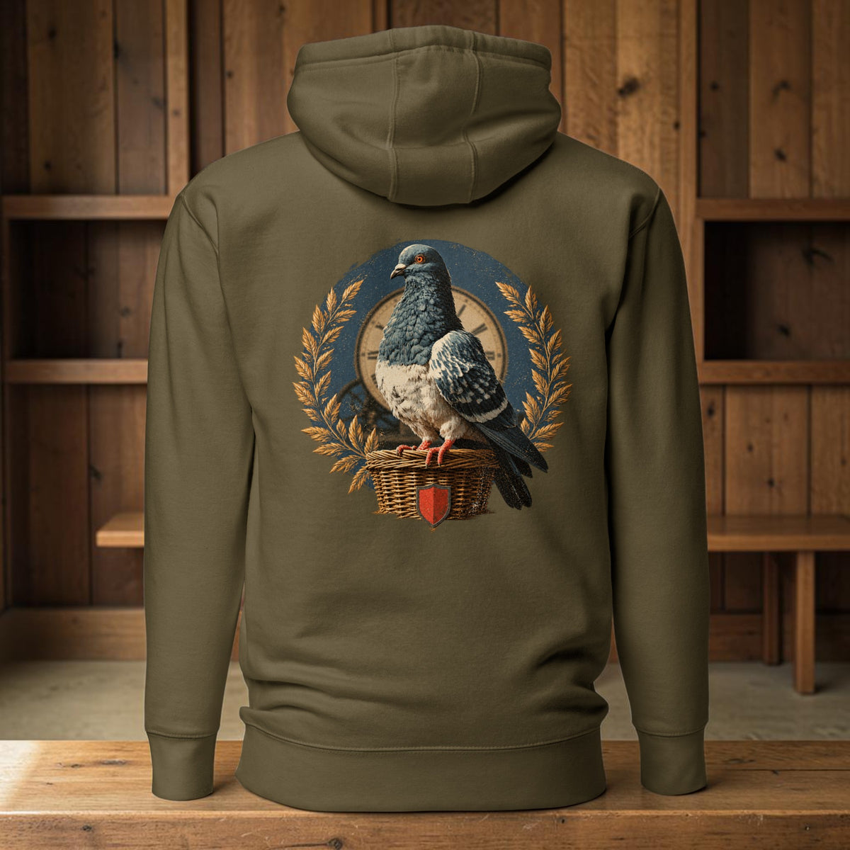 Racing Pigeon Heritage Crest Hoodie