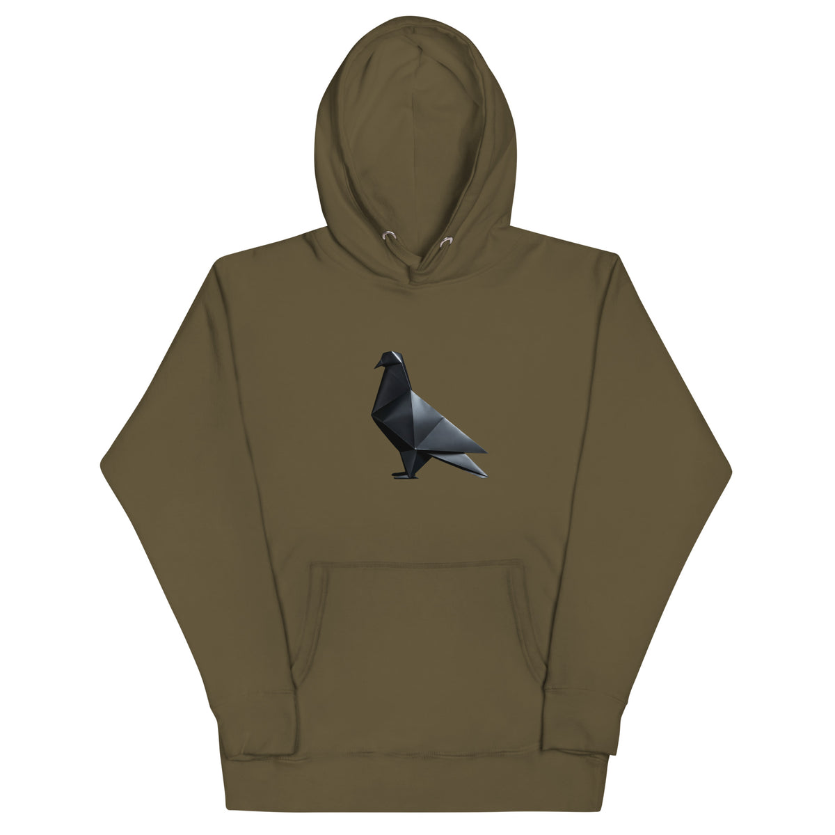 Blackout Polygon Minimal geometric pigeon Hoodie by Bird Folk
