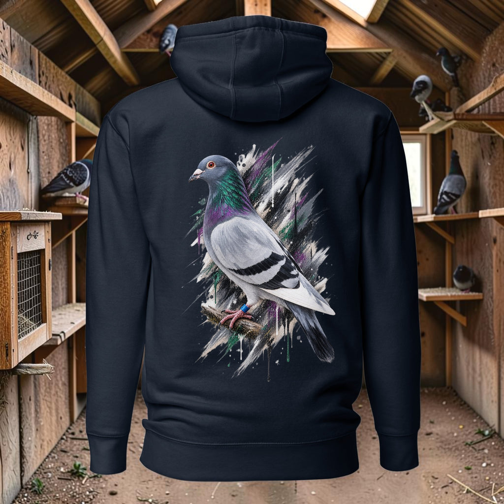 Blue Bar Painted Pigeon Hoodie