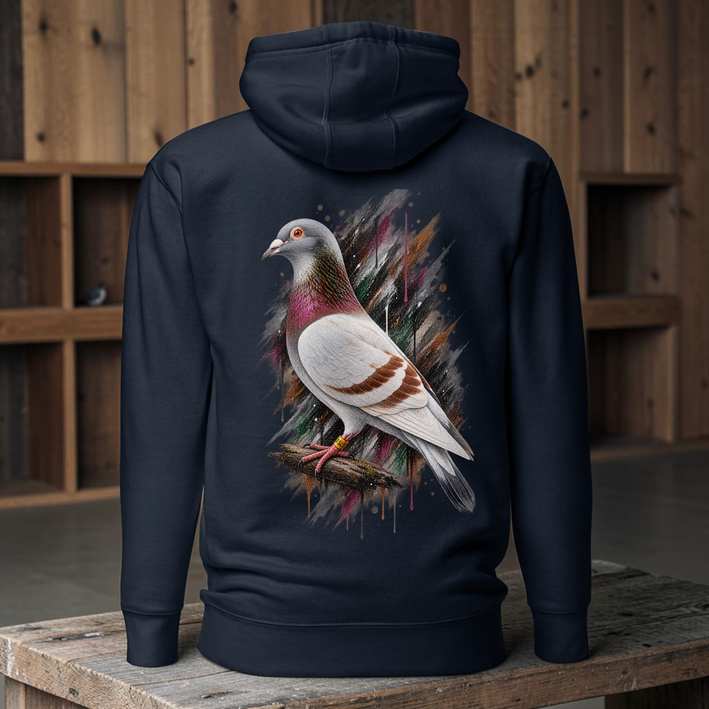 Red Bar Painted Pigeon Hoodie