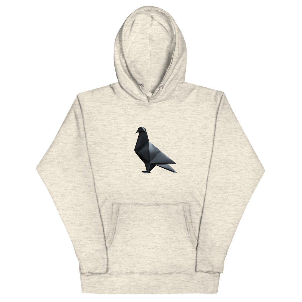 Blackout Polygon Minimal geometric pigeon Hoodie by Bird Folk