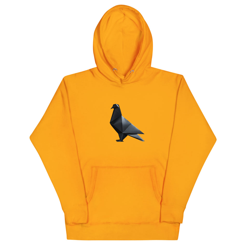 Blackout Polygon Minimal geometric pigeon Hoodie by Bird Folk