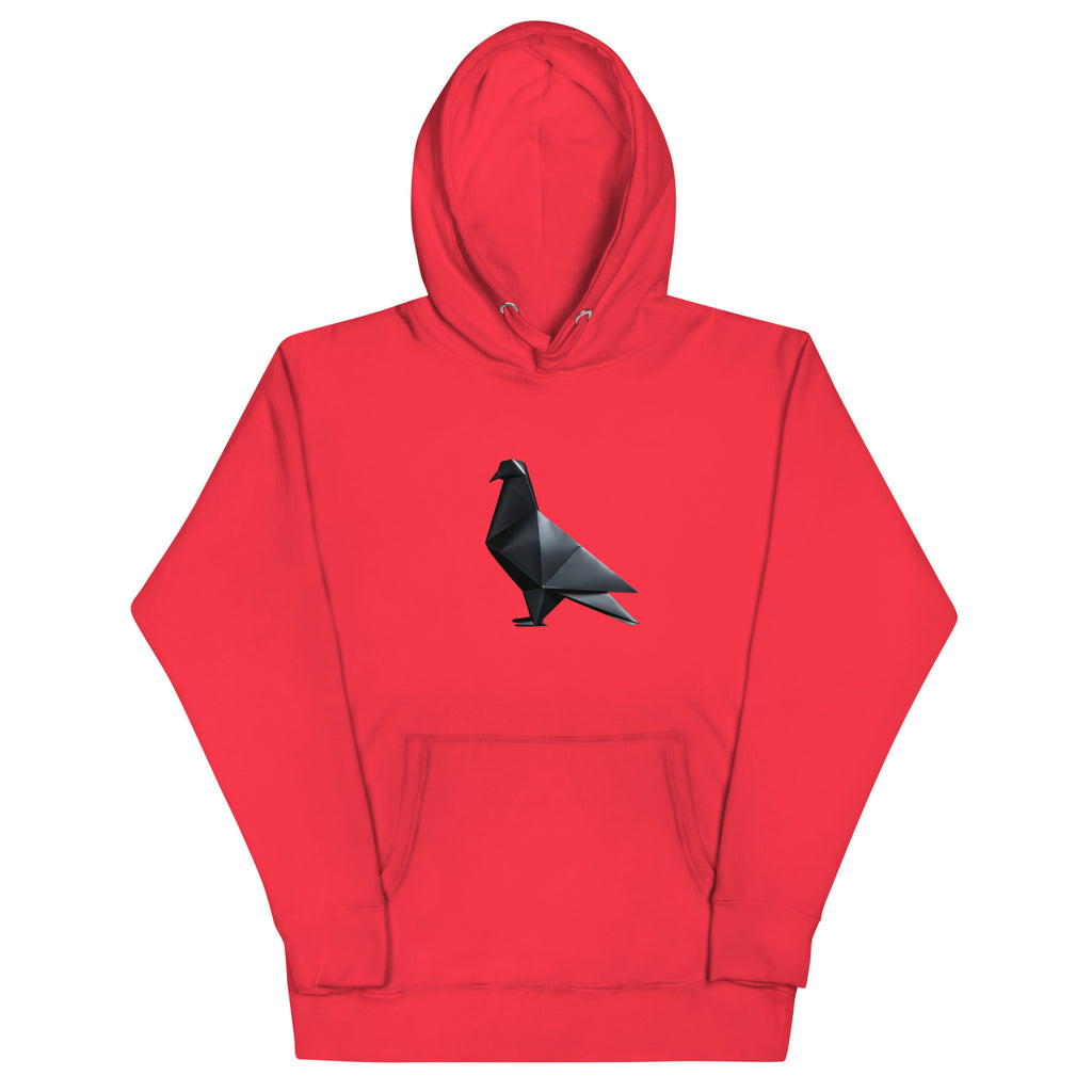 Blackout Polygon Minimal geometric pigeon Hoodie by Bird Folk