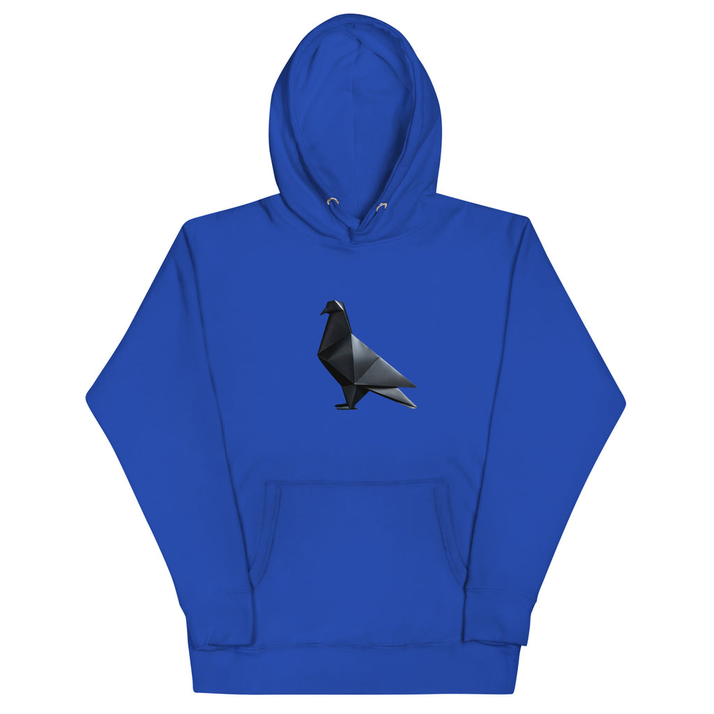 Blackout Polygon Minimal geometric pigeon Hoodie by Bird Folk