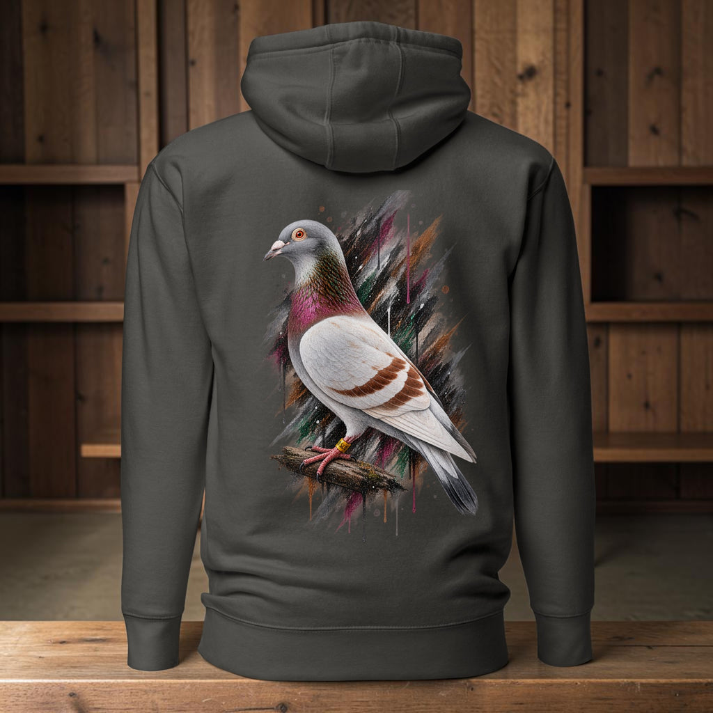 Red Bar Painted Pigeon Hoodie
