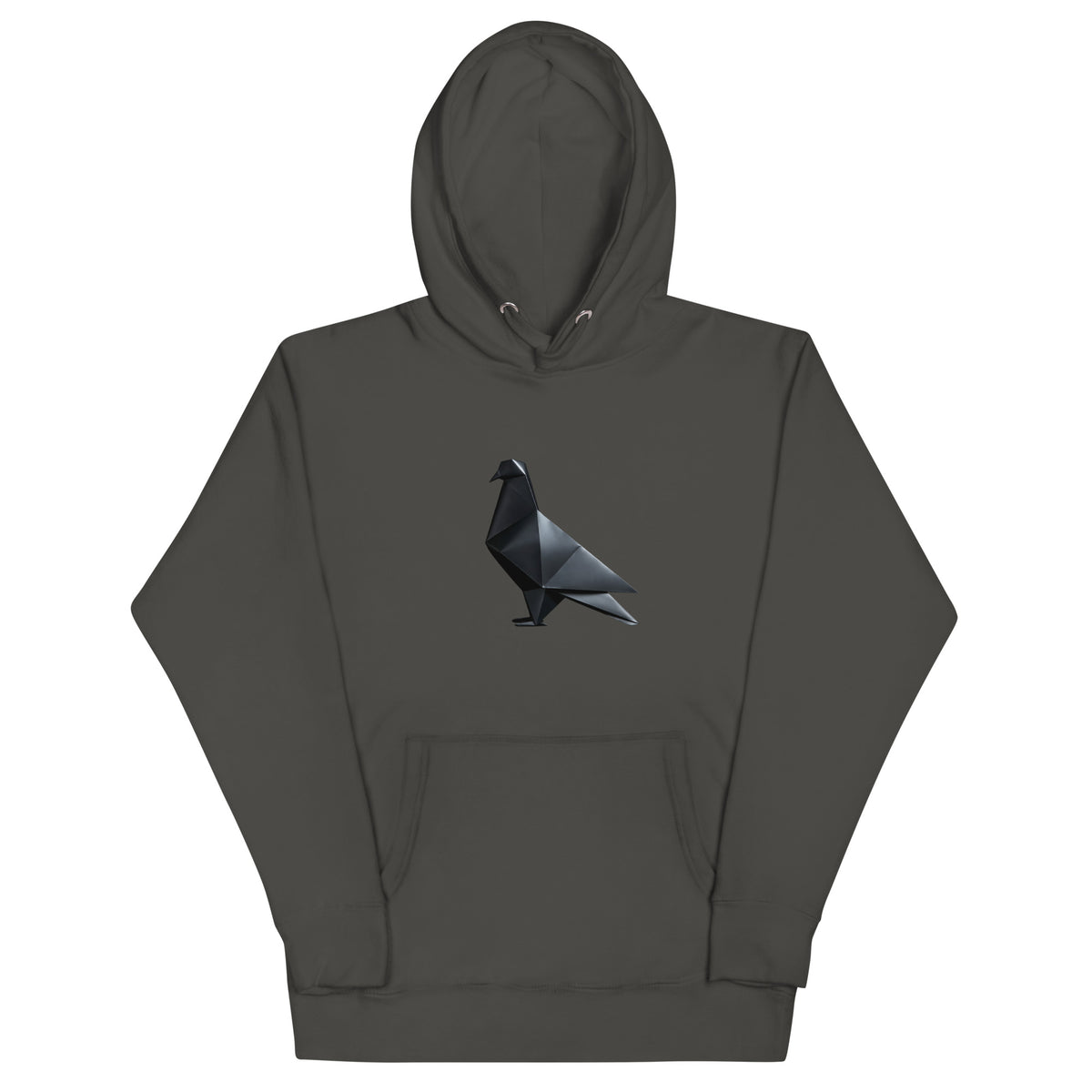 Blackout Polygon Minimal geometric pigeon Hoodie by Bird Folk
