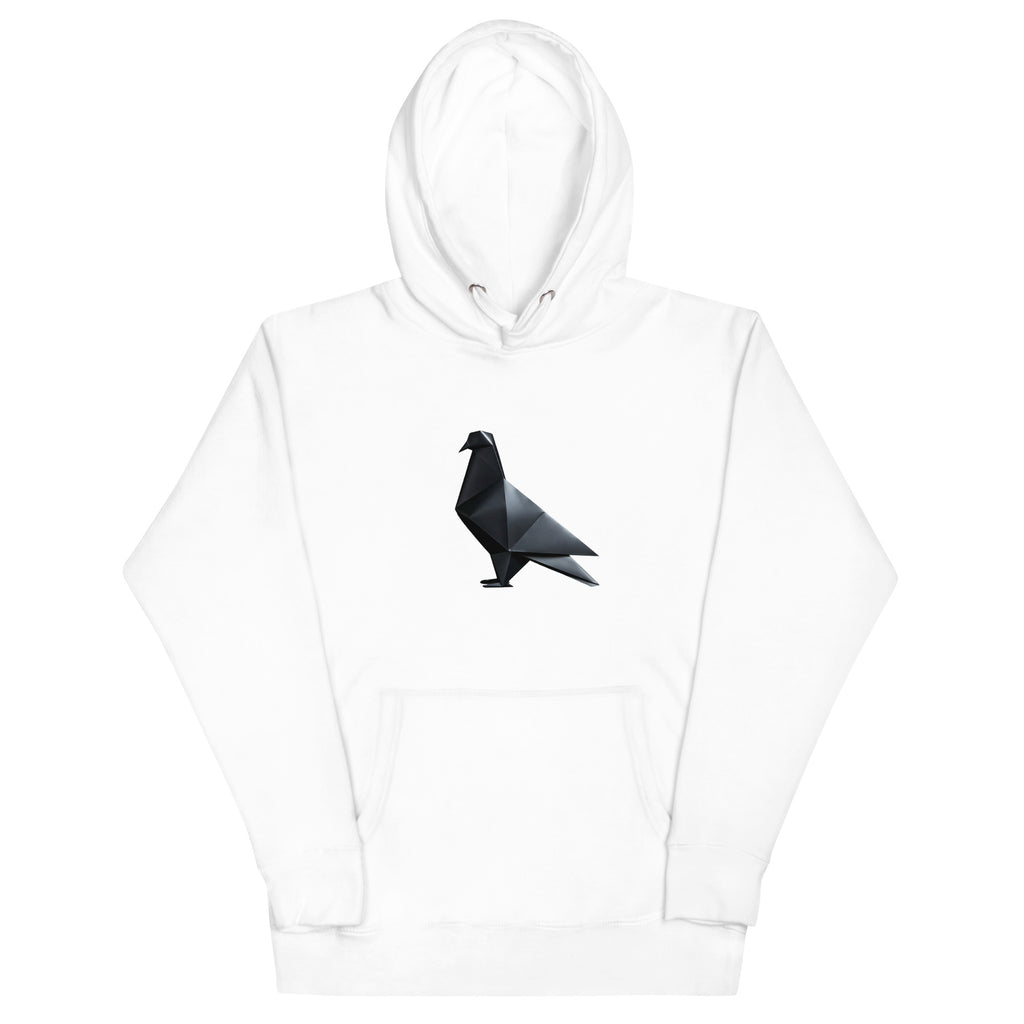 Blackout Polygon Minimal geometric pigeon Hoodie by Bird Folk
