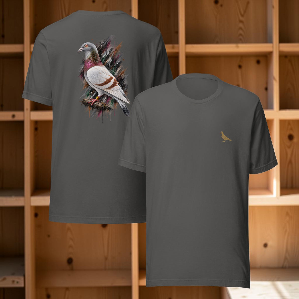 Red Bar Painted Pigeon T-Shirt