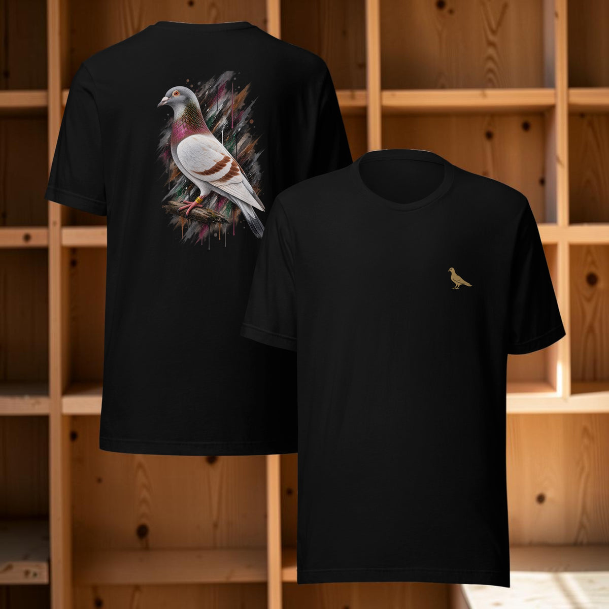 Red Bar Painted Pigeon T-Shirt