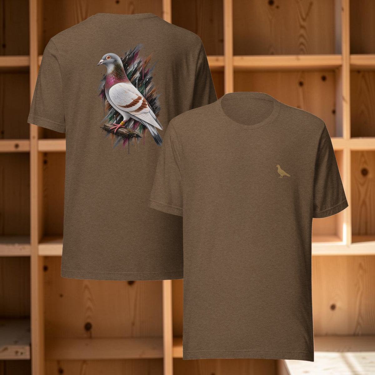 Red Bar Painted Pigeon T-Shirt