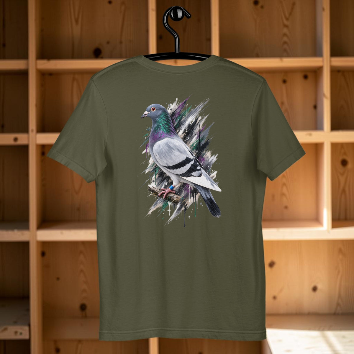 Blue Bar Painted Pigeon T-Shirt
