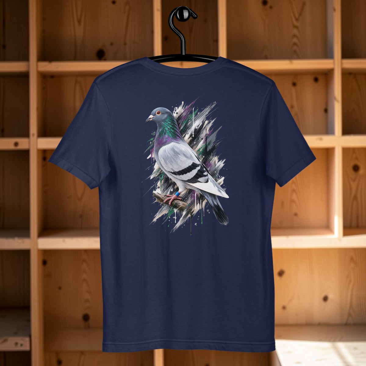 Blue Bar Painted Pigeon T-Shirt