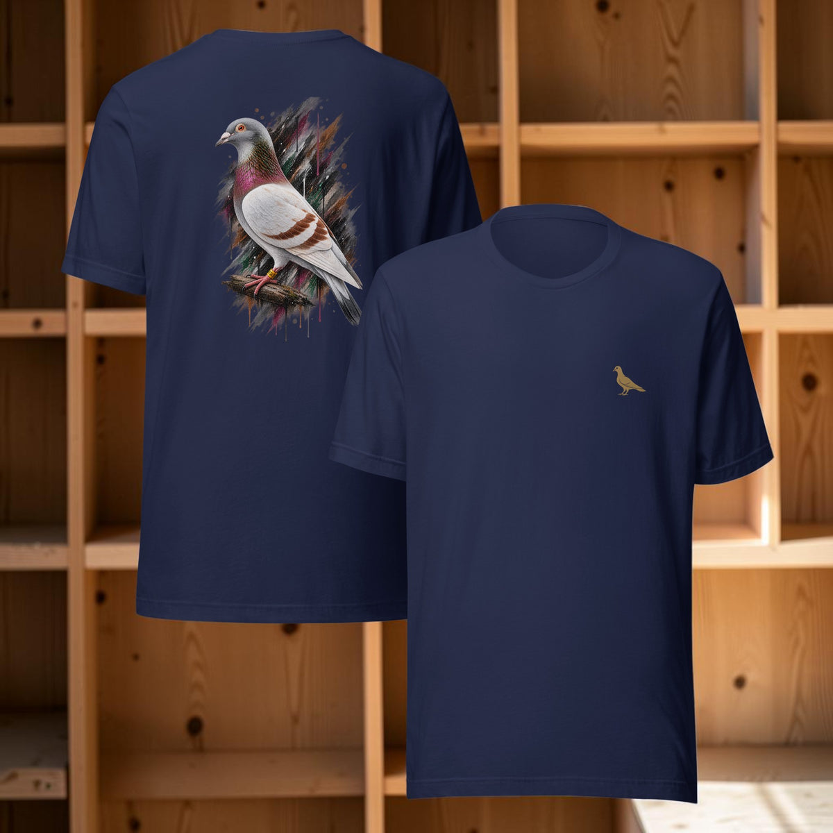 Red Bar Painted Pigeon T-Shirt